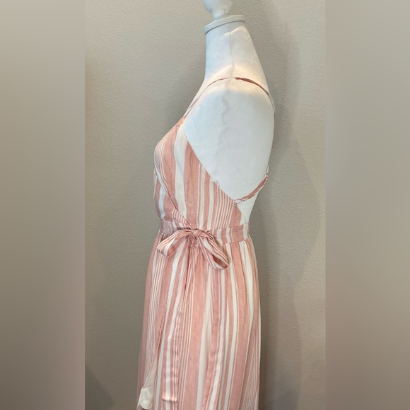 Harper Pink and Ivory Striped Wrap Dress - Picture 6 of 14